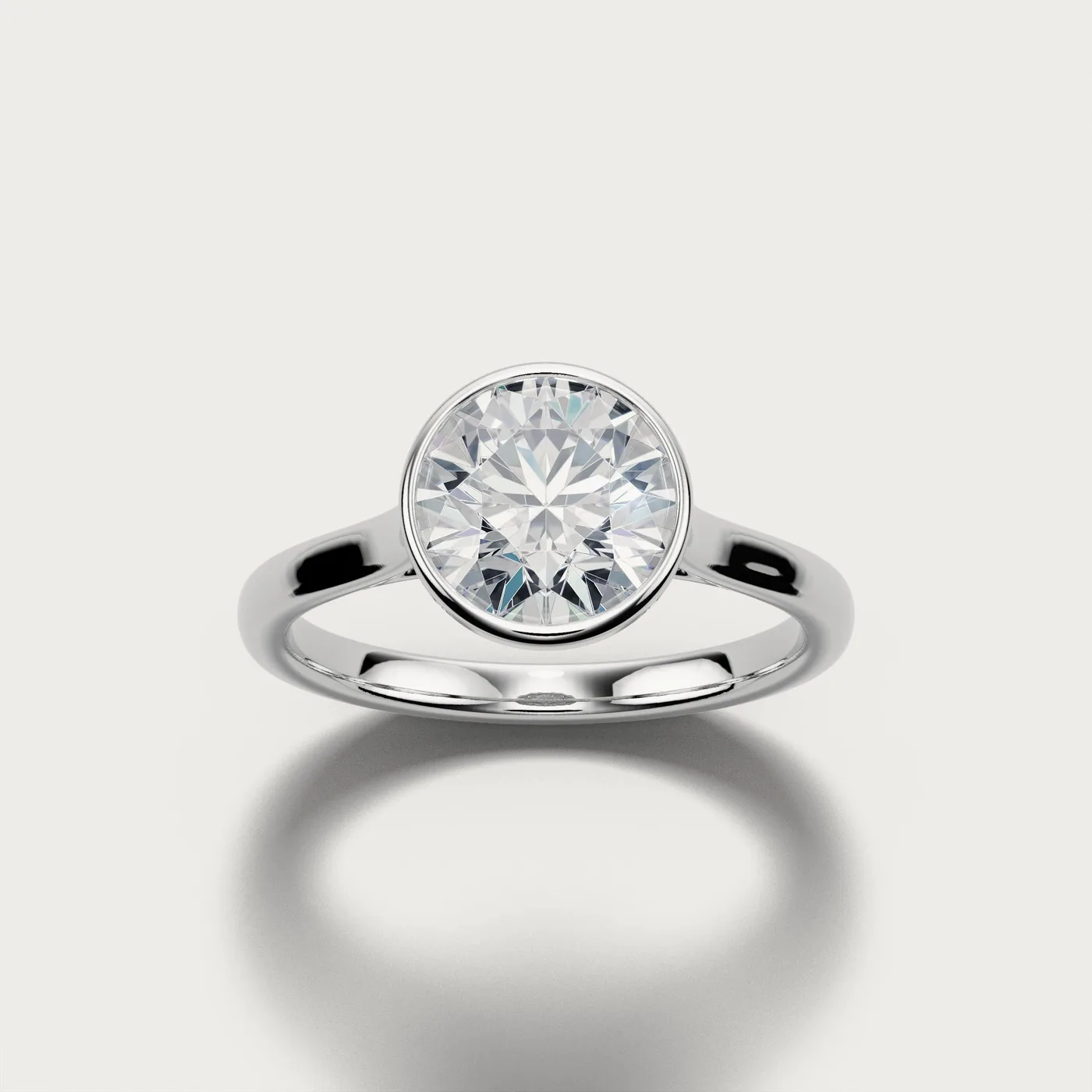 Barigun, round in white gold, three-quarter view