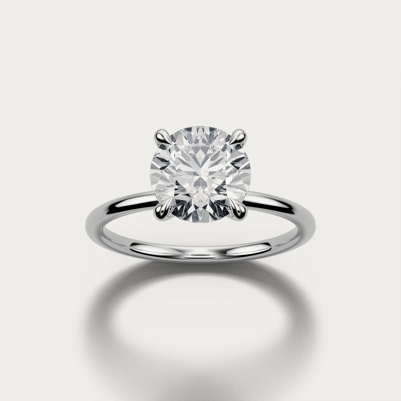 ER6 Hidden, round in white gold, three-quarter view