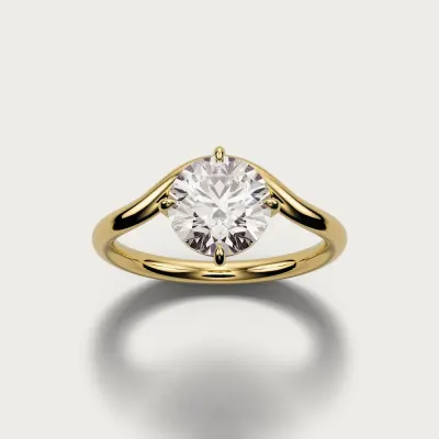 Arc Solitaire in yellow gold