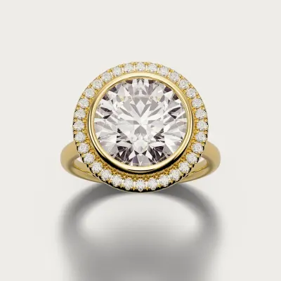 Bezel Halo in yellow gold