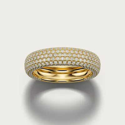 Pavé Dome in yellow gold