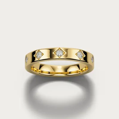 Kite Set Band in yellow gold