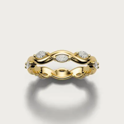 Marquise Wave in yellow gold