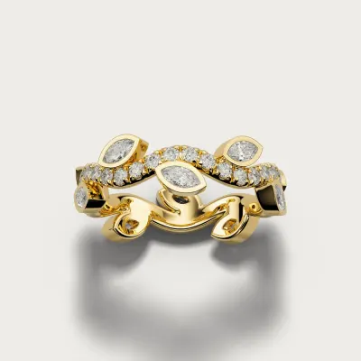 Laurel in yellow gold