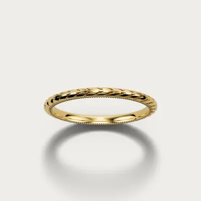 Milgrain Rope in yellow gold