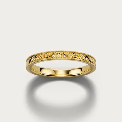 Heirloom Scroll in yellow gold