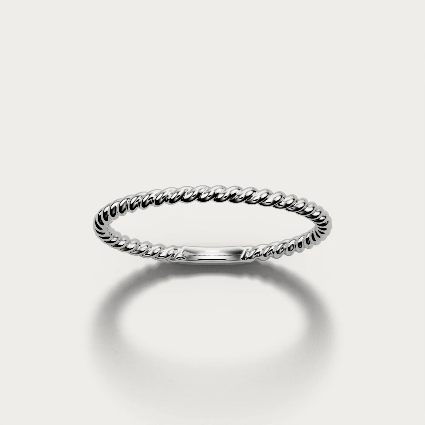 WB6, twisted in white gold, three-quarter view
