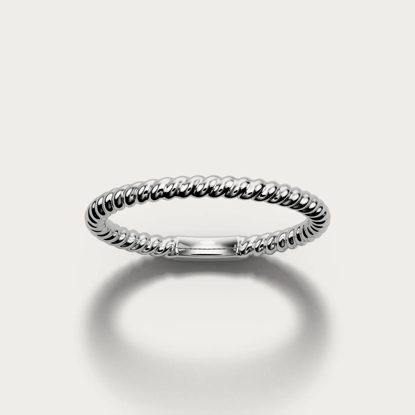 WB7, twisted in white gold, three-quarter view